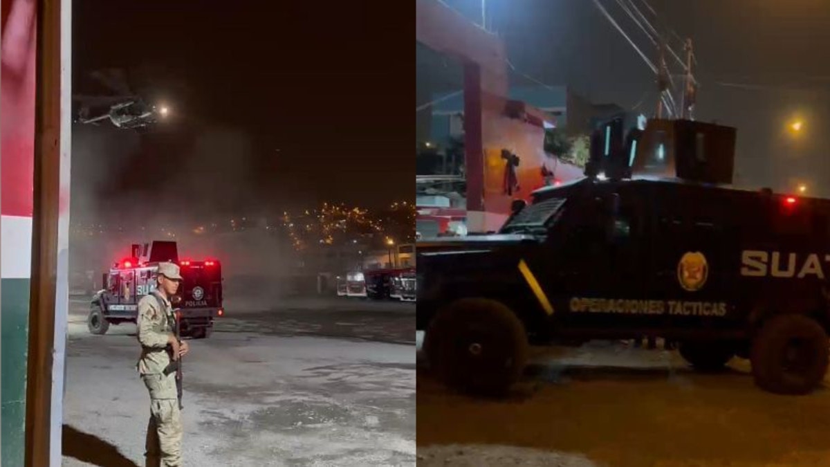 ¡Con helicóptero y vehículo de la SUAT! PNP realizó entrenamiento en terminal de la empresa Santa Catalina en SJL [VIDEO]