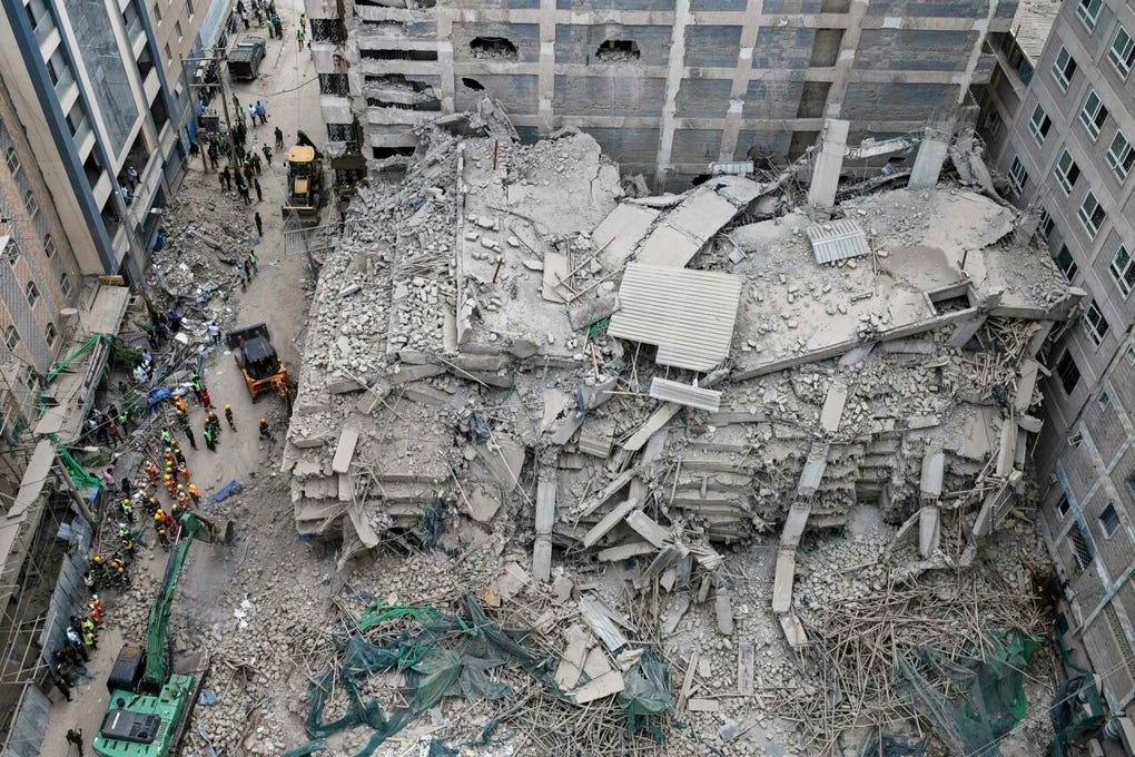 Los derrumbes de edificios son comunes en muchos países de África, un problema que se atribuye al uso de materiales de construcción de poca calidad y a la revisión negligente de los inmuebles por parte de las autoridades.