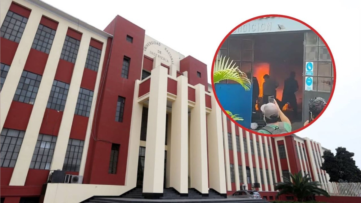 Un incendio se registró dentro del campus de la UNI [VIDEO]