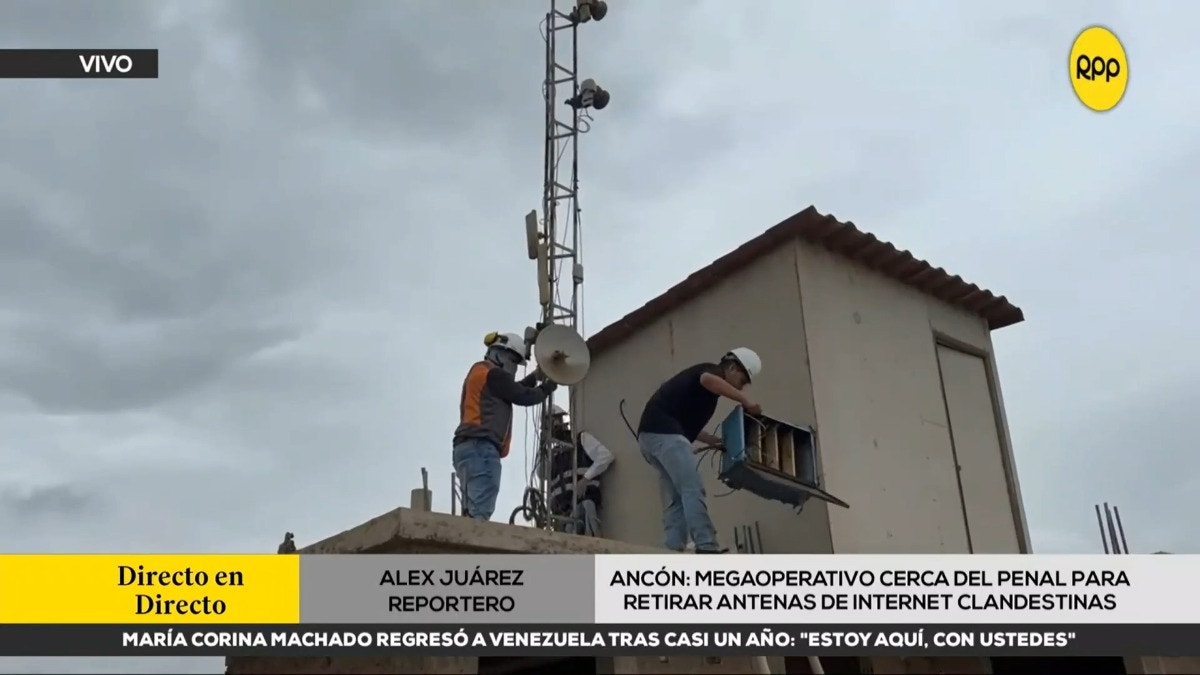 Ancón: megaoperativo cerca del penal para retirar antenas de internet clandestinas