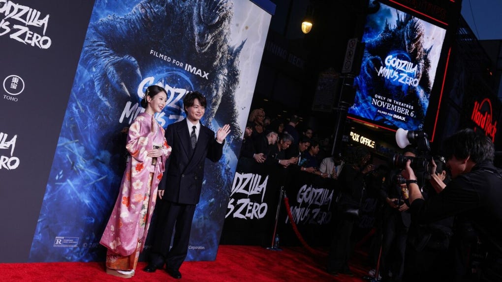 <strong>Godzilla volvió a la alfombra roja.</strong> La premiere de <strong>Godzilla Minus Zero</strong> se celebró este jueves en el icónico TCL Chinese Theatre de Los Ángeles, California, con la presencia del elenco, invitados de Hollywood y hasta el propio monstruo japonés.